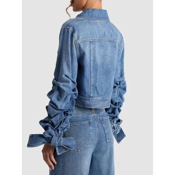 Alice + Olivia Tiff Denim Jacket – Ami Blue, Size M - Picture 2 of 6